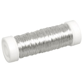Rayher 2405522 Filo per Gioielli, Bobina Da 50 m, Filo in Rame Laccato Colorato, per Lavori Di Gioielleria e Lavori Creativi, Argento, 0.30 mm Ø