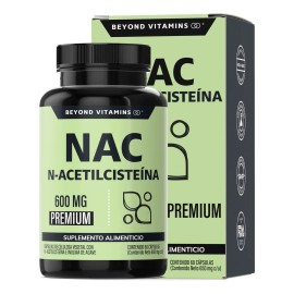 Beyond Vitamins | Nac N-acetil Cisteína 600mg Ultra-premium Con Inulina De Agave (prebiótico Natural) | N-acetyl Cysteine (60 Cápsulas)