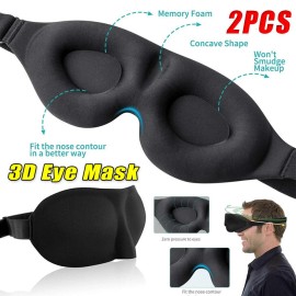 Unbranded 2 Pack Travel 3D Eye Mask Sleep Soft Padded Shade Cover Rest Relax Blindfold USA