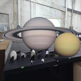 Wet Paint H69365 NASA Solar System Saturn and 7 Moons 90inches Wide Cardboard Cutout Stand
