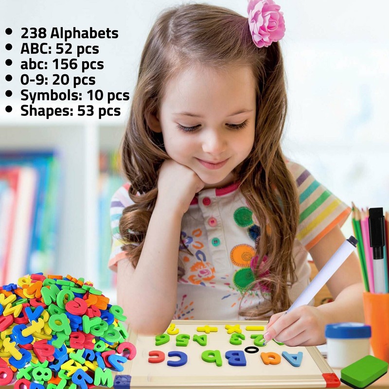 Maker for Kids MAKEKFORKIDS 291PCS MAGNETIC LETTERS NUMBERS AND SHAPES