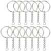 50 Pcs NANSSY 1 Inch/25mm Split Keyrings with Chain Silver