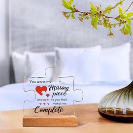Gifts for Him Her, Puzzle-Shaped Acrylic Plaque, Couple Gifts for Her Him, Christmas Gifts for Girlfriend, Couple Gifts, Anniversary Couple Gifts, Gifts for Boyfriends, Gifts for Girlfriend