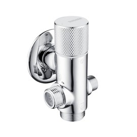 nomona Combination Angle Valve, Chrome-Plated Brass Four-Way Angle Valve, Water Valve with One-Hand Operation, Wall Connection G1/2 Inch (Male G1/2 Inch Inlet, Male G3/8 Inch xG1/2 x G3/4 Inch