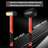 ValueMax Rubber Mallet, 16oz Rubber Mallet Hammer And 35mm Double-Faced