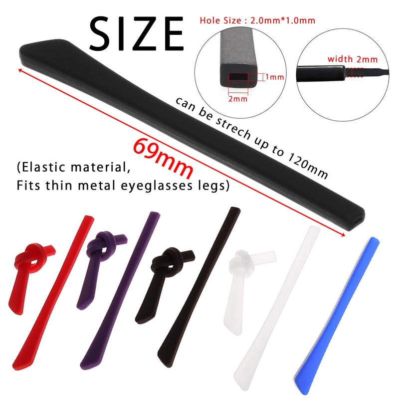 5 Pairs Anti-Slip Silicone Eyeglass End Tips Ear Sock Pieces