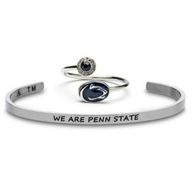 Gift Set-Love Penn State Ring and We are Penn State Bracelet Bangle | Penn State Bangle | PSU Nittany Lions Bracelet Penn State Jewelry