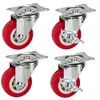 4 x 50mm Swivel Castors with Brakes - Casters Polyurethane