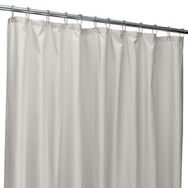 Bath Bliss 70" x 72"in Silver, Microfiber Soft Touch Dash Design Shower Curtain Liner, Machine Washable, Rust Resistant Grommets, Repels Water