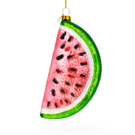 Juicy Watermelon Slice Blown Glass Christmas Ornament