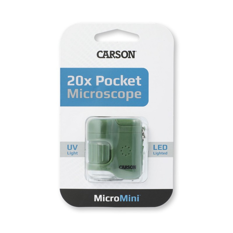 Microscopio tascabile 20x Carson MicroMini con torcia LED e luce