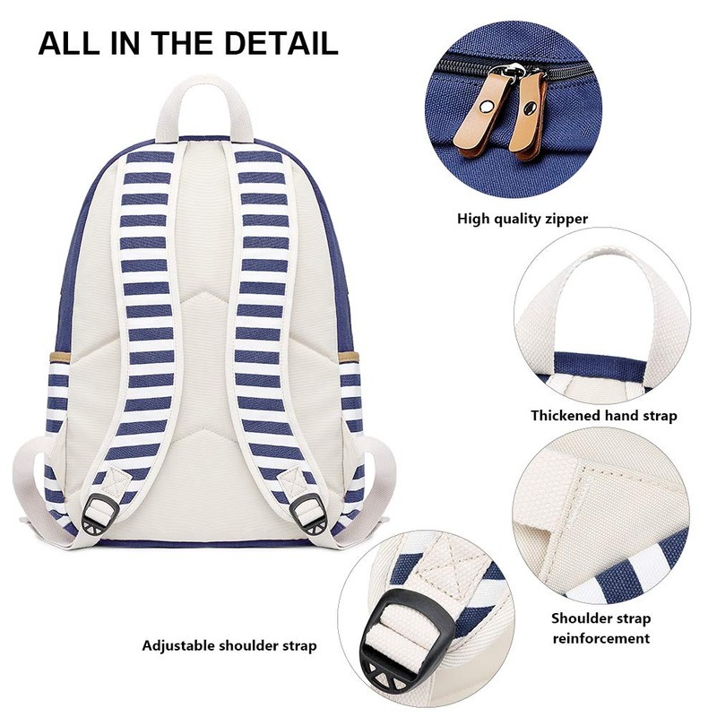 goldwheat - Mochila de lona para niñas, con puerto de