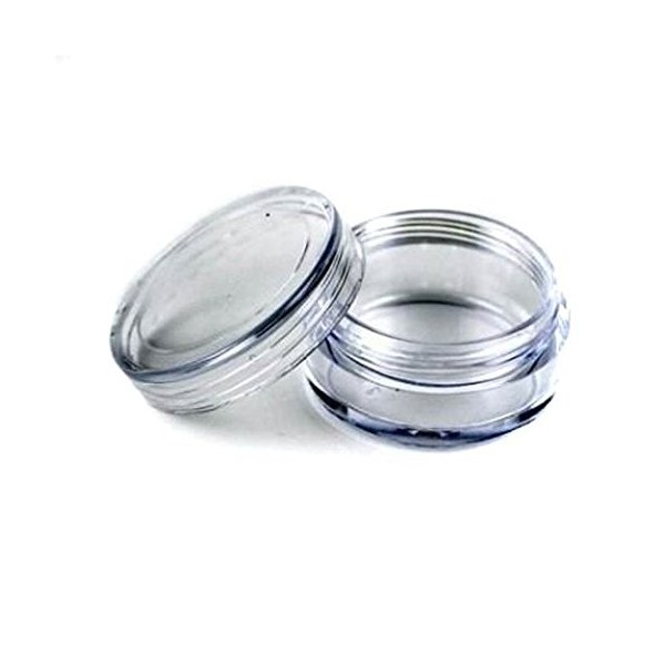 Onwon New 3 Gram 3ML Size Empty Clear Plastic Cosmetic Containers Jars Pot For Eye shadow Makeup Nail Powder Etc(50 PCS)