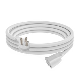 Ultra Explore 25 FT Flat Plug Extension Cord, 16 AWG 3 Prong Grounded Extension Cord White Flat Plug, Low Profile Extension Wire 13A, 1625W, UL Certified
