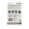 Korjo USB Power Hub, Interchangeable for EU, UK, USA, AU,