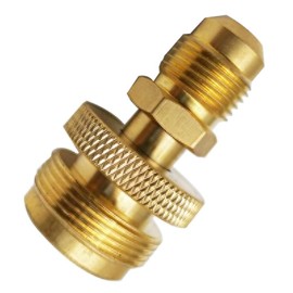 BAABIQ Portable Camping Grill Stove Parts 1LB Propane Tank Cansiter Regulator Adapter Connection Convert to 3/8" Male Flare(5/8"-18UNF) Thread