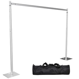 TOCRETOARE Heavy Duty Backdrop Stand, 10x10ft Pipe and Drape Backdrop Stand Kit with Adjustable Telescopic Poles Frame and Metal Base, Background Holder for Parties Wedding Birthday Photography Capacity of up to 22 lbs