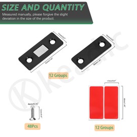 Keadic Magnetic Door Catch Stainless Steel Drawer Magnet Catch for Kitchen (Black 1)