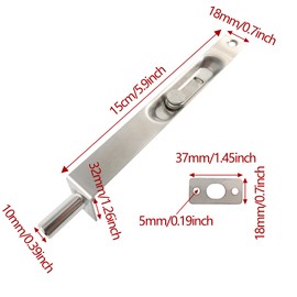 PDETVEO 2PCS 6 Inch Silver Door Flush Bolt Latches, Stainless Steel Flush Slide Lock Latch for Secure Door Closure