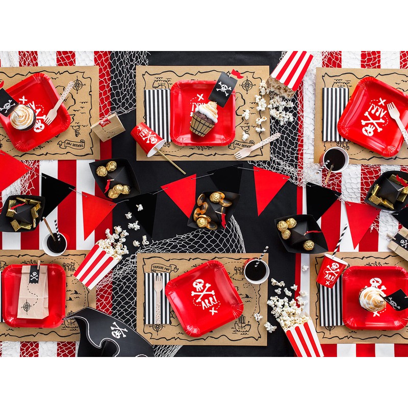 Mellilu Popcorn Bag Pirate Red Stripes 7 x 7 x