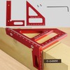 AIMALL Aluminum Alloy Woodworking Scribing Ruler, Metric Triangle Angle Gauge,