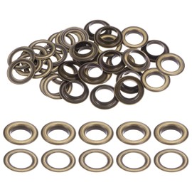 HARFINGTON 20Set Grommets Eyelets with Washers 17mm Copper Metal Eyelets Kit for Fabric Curtain Tarps Leather Belt Shoes Bag DIY, Bronze