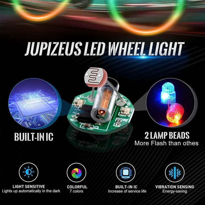 4x Colorful Auto Wheel Tire Tyre Air Valve Stem LED