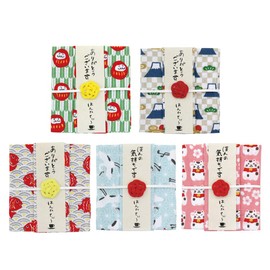 [Prairie Dog] Wafuka Hankatei ~ Tea and Handkerchief Assortment, Set of 5, Small Present, Handout, Retirement, Petite Gift, Thank You Item (Set of 5)