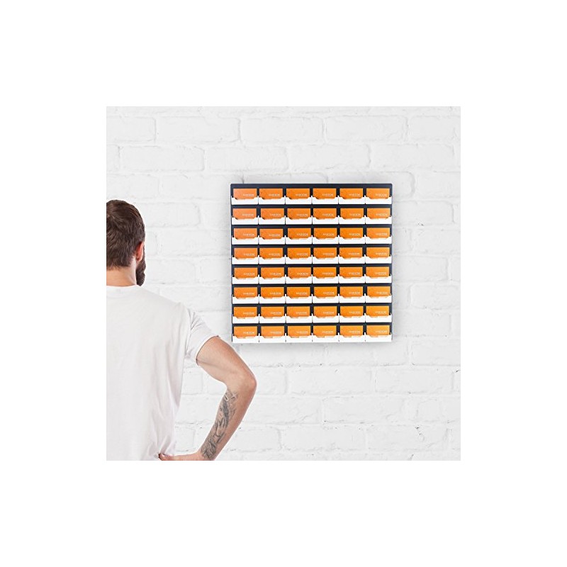 Source One 48-Pocket Wall Mount Business Card Holder (Black &