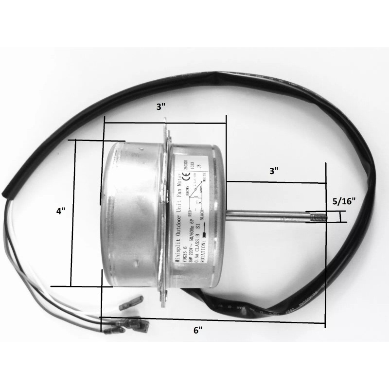 Everwell 30 WATT MINI SPLIT CONDENSER FAN MOTOR 220V/50-60Hz-5/16" SHAFT
