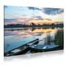Dream Land Country Lake Canvas Wall Art: Modern Sunset Landscape