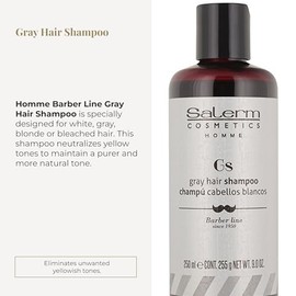 Salerm Homme Shampoo para Matizar Cabellos Blancos y Canas para Hombre 250ml