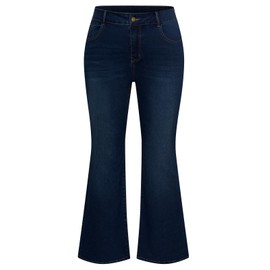 Hanna Nikole Plus Size High Waist Jeans for Curvy Women Wide Leg Night Blue Jeans 24 Plus for Casual