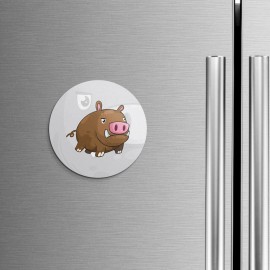 Unbranded Funny Boar Animal | 4'' X 4'' Round Decorative Magnet