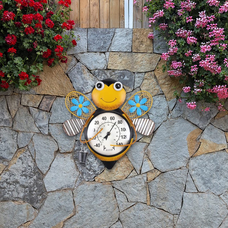 MUMTOP Indoor Outdoor Thermometer, Bees Large Number Wall Mounted Thermometer