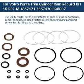YMT For Volvo Penta Trim Cylinder Ram Rebuild KIT SX DPS -M 3857471 3857470 FSM007
