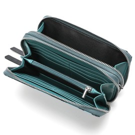 Lanyani RFID Crossbody Wallet Wristlet Purse with Phone Pocket For Women Vegan Leather, Zi-paisley Qurquoise, S