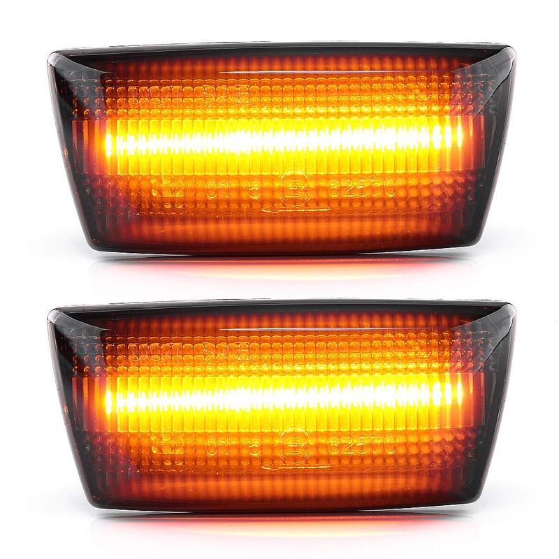LIGHTDELUX Replacement for 2 x LED Side Indicators, Approved Mudguard