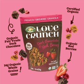 Love Crunch Organic Dark Chocolate & Red Berries Granola, 11.5 oz (Pack of 1), Vegan, Non-GMO, Fair Trade, by Nature's Path