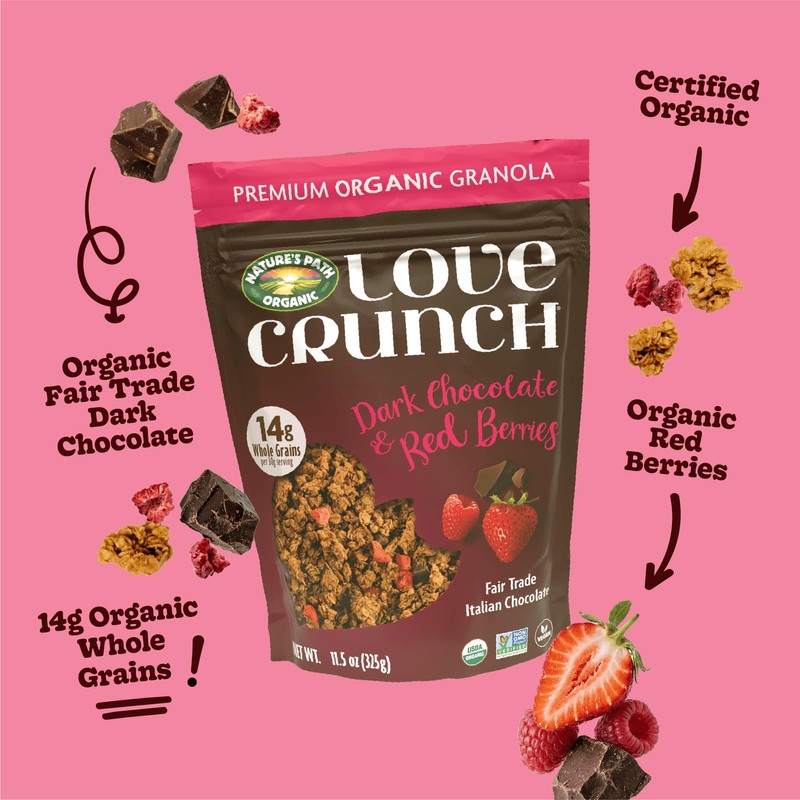 Love Crunch Organic Dark Chocolate & Red Berries Granola, 11.5