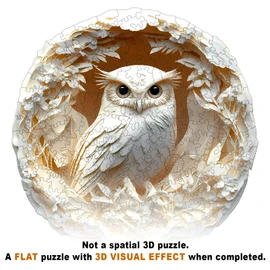 Wooden Puzzles for Adults - Paper Carved Owl Wooden Jigsaw Puzzle - Unique Shape 3D Vision Wood Puzzles Adult - Christmas Birthday Gifts for Adults/Friends/Family - 200pcs 11.4 * 11.2in
