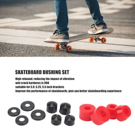 Skateboard Bushing Kit Skateboard Pivot Cups SetDamping Skateboard Bushing Set, High Rebound PU Skateboard Bushing Set Lightweight Skateboard Replacement Bushingsfor Fish (Red)