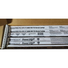 Hortilux PowerVeg 2' T5 full spectrum Grow Lights UV F24 HO FS+UV PV /htl 24pcs