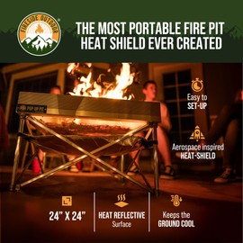 Fireside Outdoor Replacement Heat Shield 24"x24" - Firepits for Outside, Pop Up Pit, Portable Fire Pits for Outside Wood Burning, Pop Up Fire Pit Heat Shield for Replacement Part, Camping Accessories