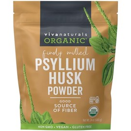 Polvo orgánico de cáscara de psyllium, Viva Naturals, 24 onzas