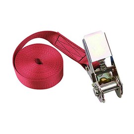 Securing Straps, SUPERTOOL Tensioning Belt Heavy Duty Ratchet Tie Down Cargo Straps, Lashing Capacity 800kg Break Strength for Lawn Equipment, Motorcycle (1Pcs - Red - 25mm x 8m)