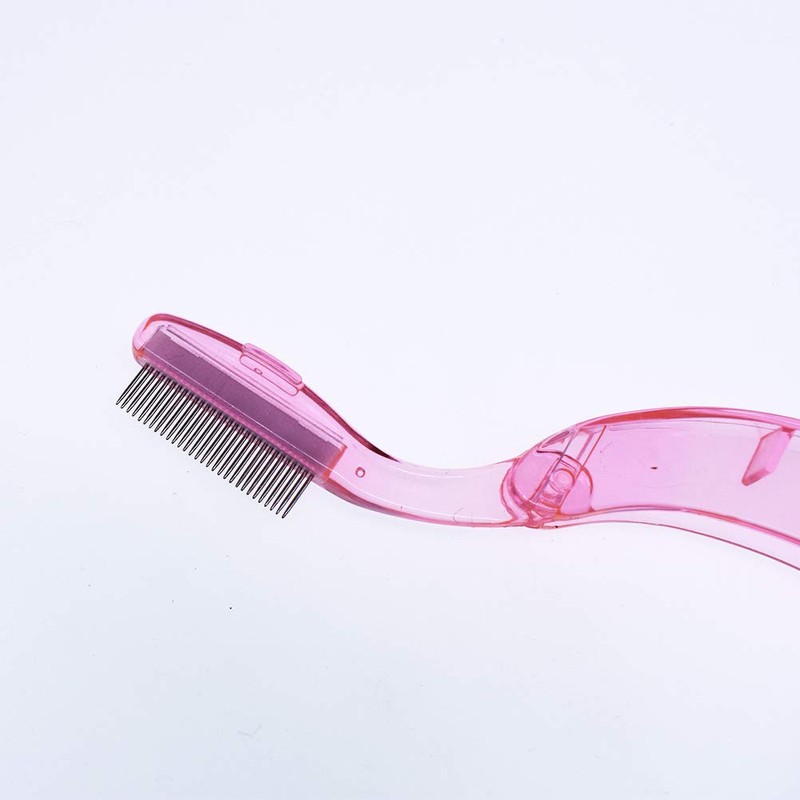 Folding Eyelash Comb Eyebrow Comb Foldable Handle Comb
