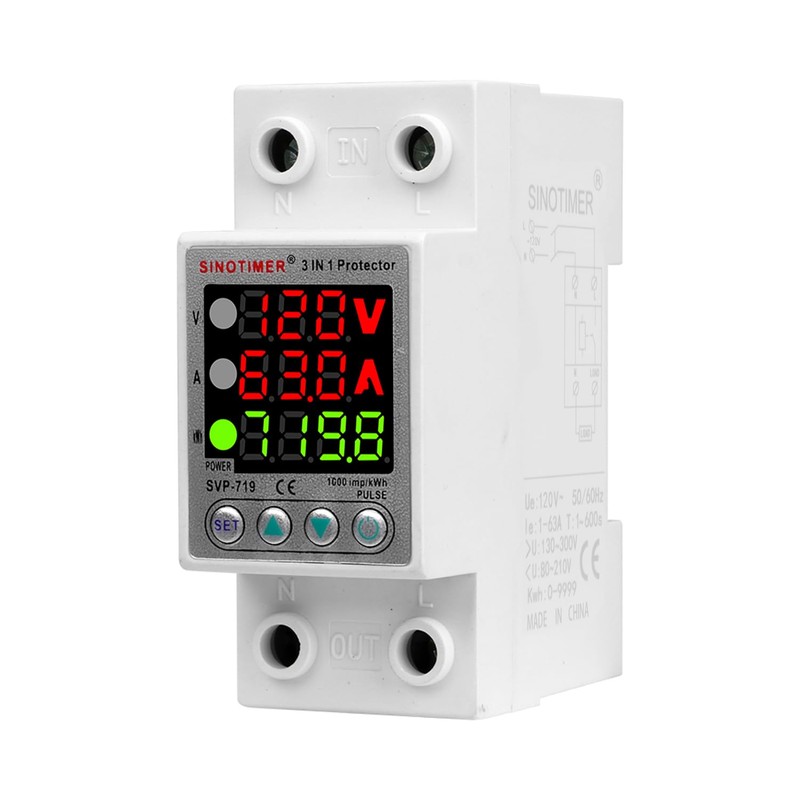 SINOTIMER SVP719 3 LED Display 120VAC 63A Adjustable Voltage Surge