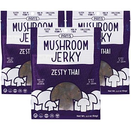 Pan's Pan's, Mushroom Jerky, Zesty Thai Flavor (Meat-free), 2.20 oz (Pack of 3)