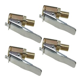 DUSCOKE 4PCS Locking Tire Air Chuck with Clip for Car, Brass Tire Inflator Nozzle Adapter with 8mm Standard Thread, Anti Leakage Tire Chucks for Car Air Inflator Compressor Pump Connect (Clip)